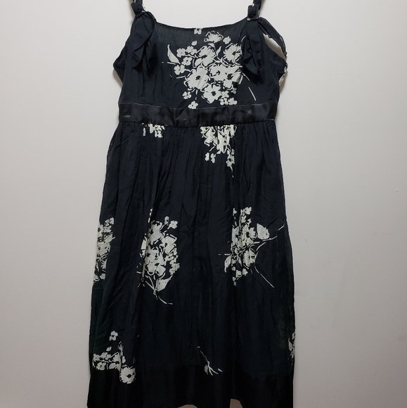 Lapis Floral Black And White Braided Adjustable Straps Cotton Silk Women Size L - Picture 2 of 11